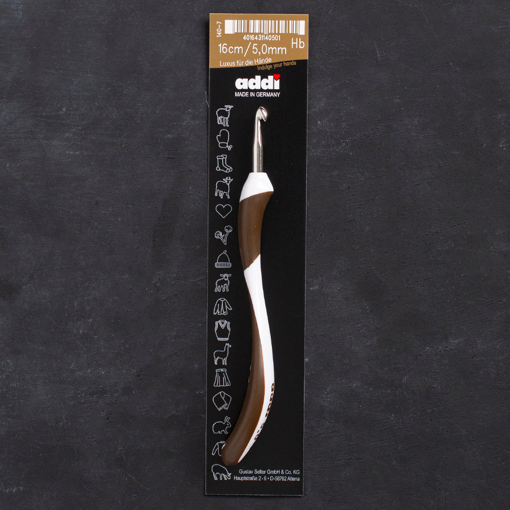 Addi Swing 5mm 16cm Kahverengi Ergonomik Yün Tığ - 140-7